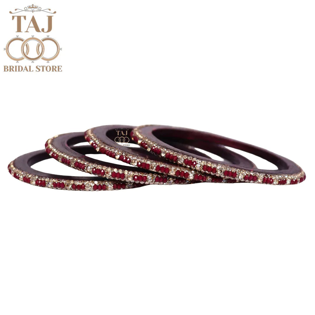 Handmade Lac Bangles For Women With Latest Rhinestones Design