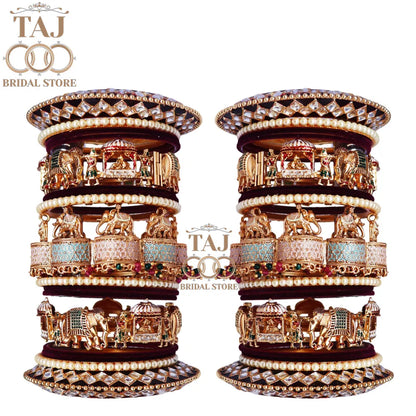 Exquisite Bridal Bangle Set with Meenakari Work