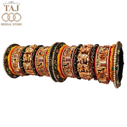 Premium Rajwadi Bangles Set with Latest ZIG-ZAG and Elephant Design