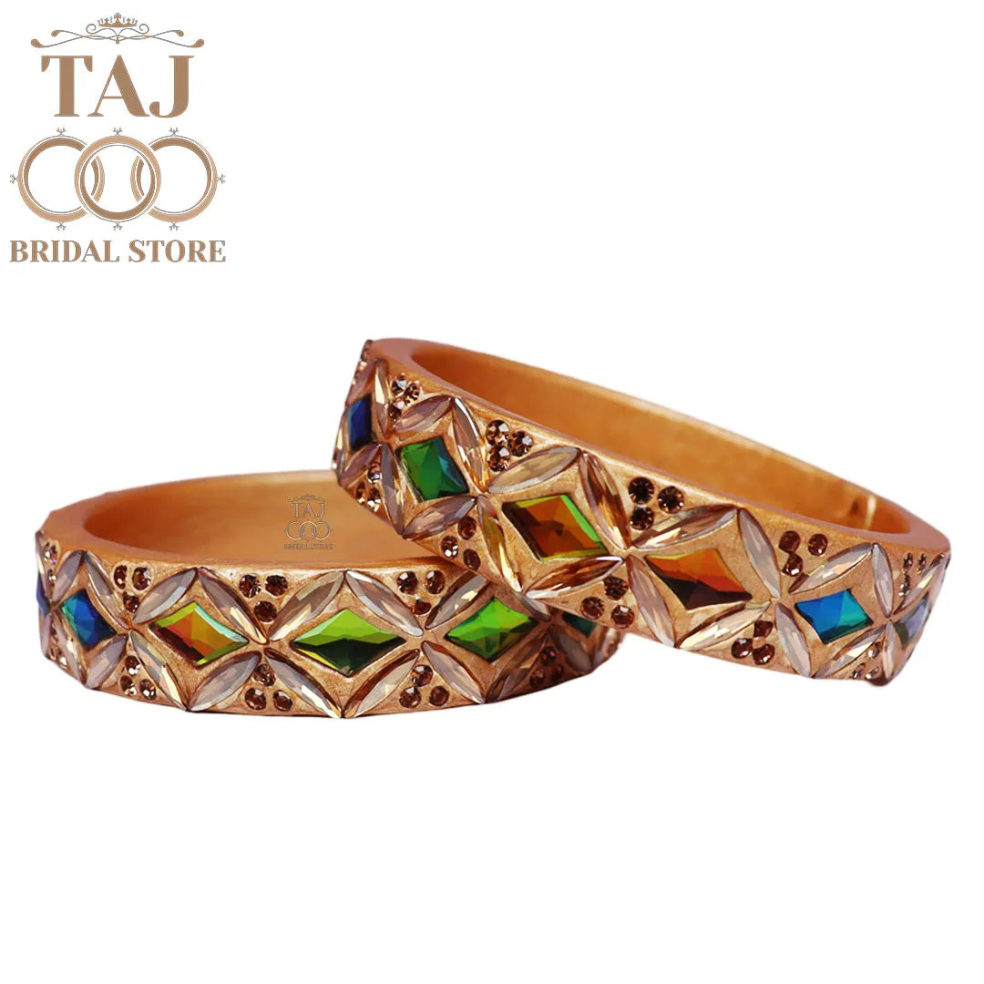 Designer Lac Kada Bangles with Exquisite Kundan Work