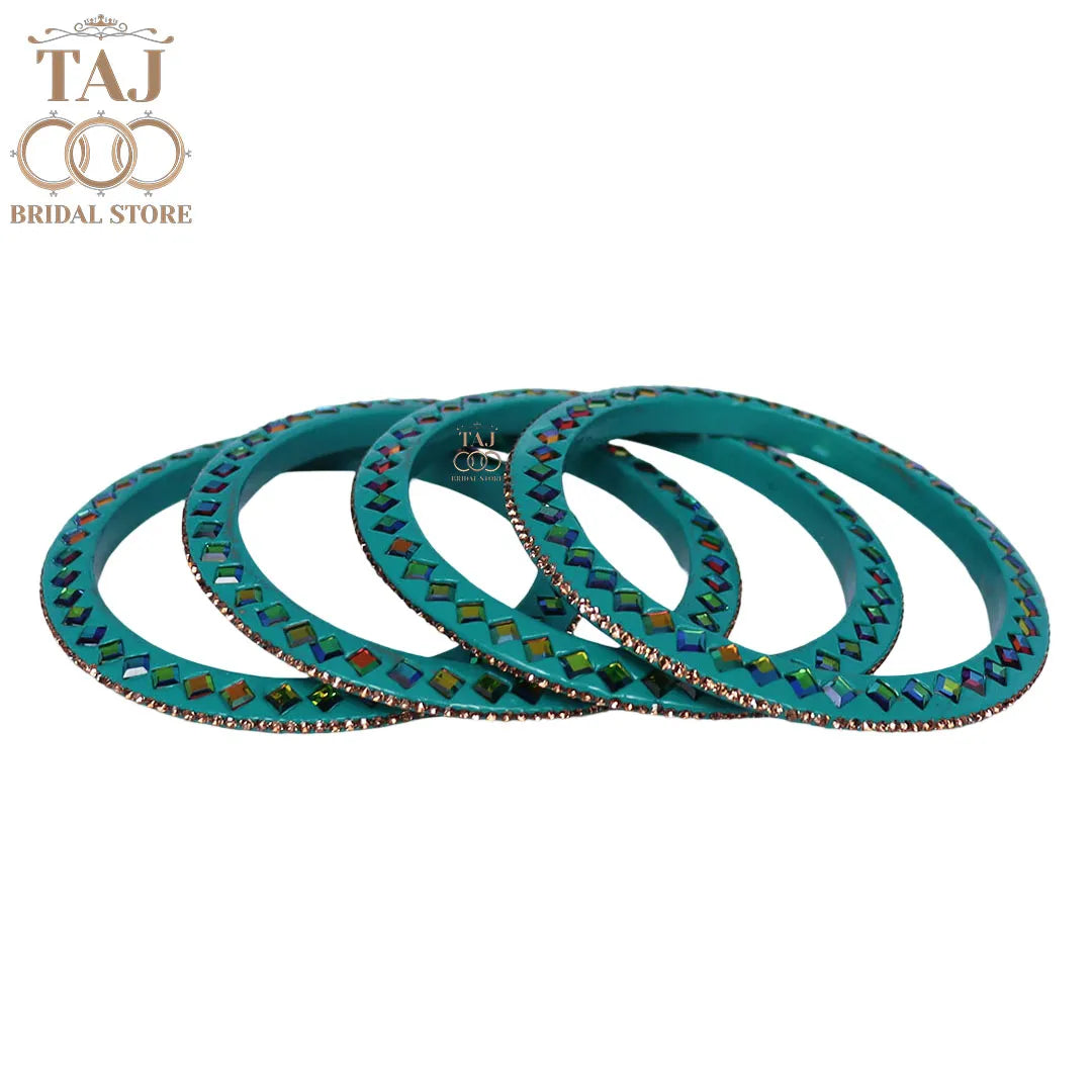 Rajasthani Fancy Lac Kada Bangles in Latest Kundan Rhinestones Design