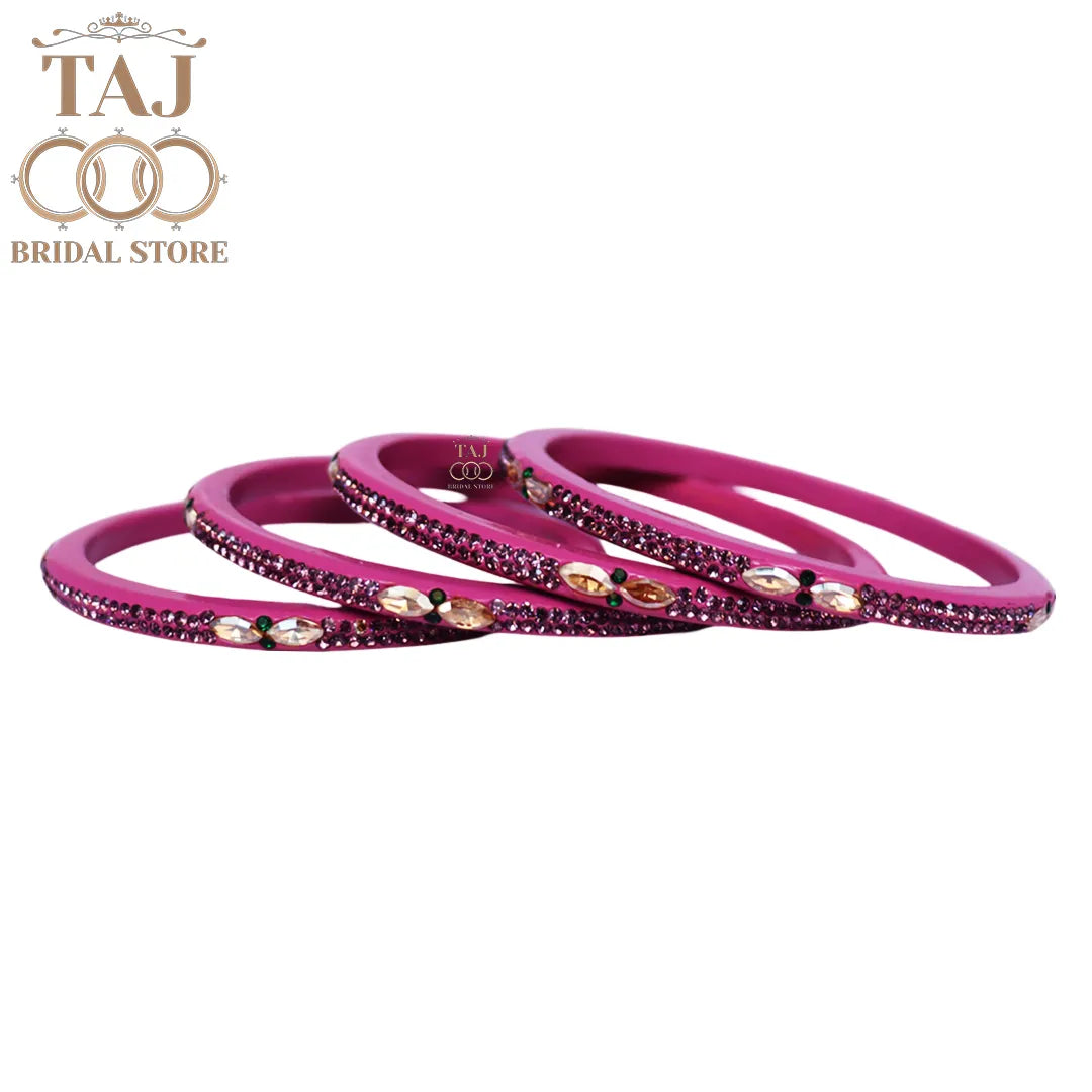 Kundan Lac Bangles with Beautiful Kundan and Rhinestones Design