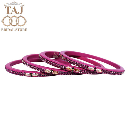 Kundan Lac Bangles with Beautiful Kundan and Rhinestones Design