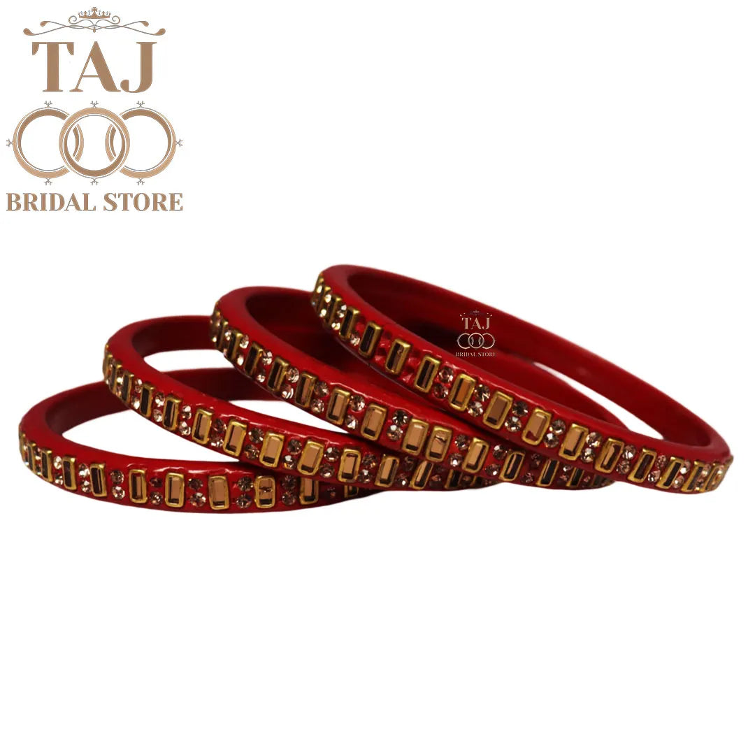 Kundan Lac Kada Bangles in Latest Design (Set of 4)