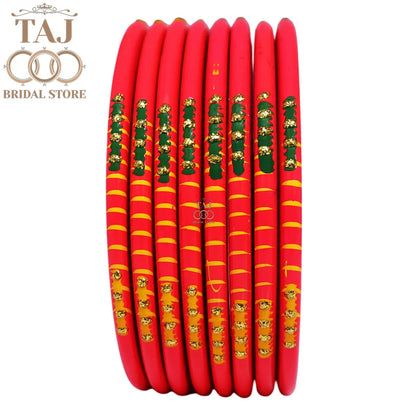 Rajasthani Plain Lac Bangles with Beautiful Handpaint Design