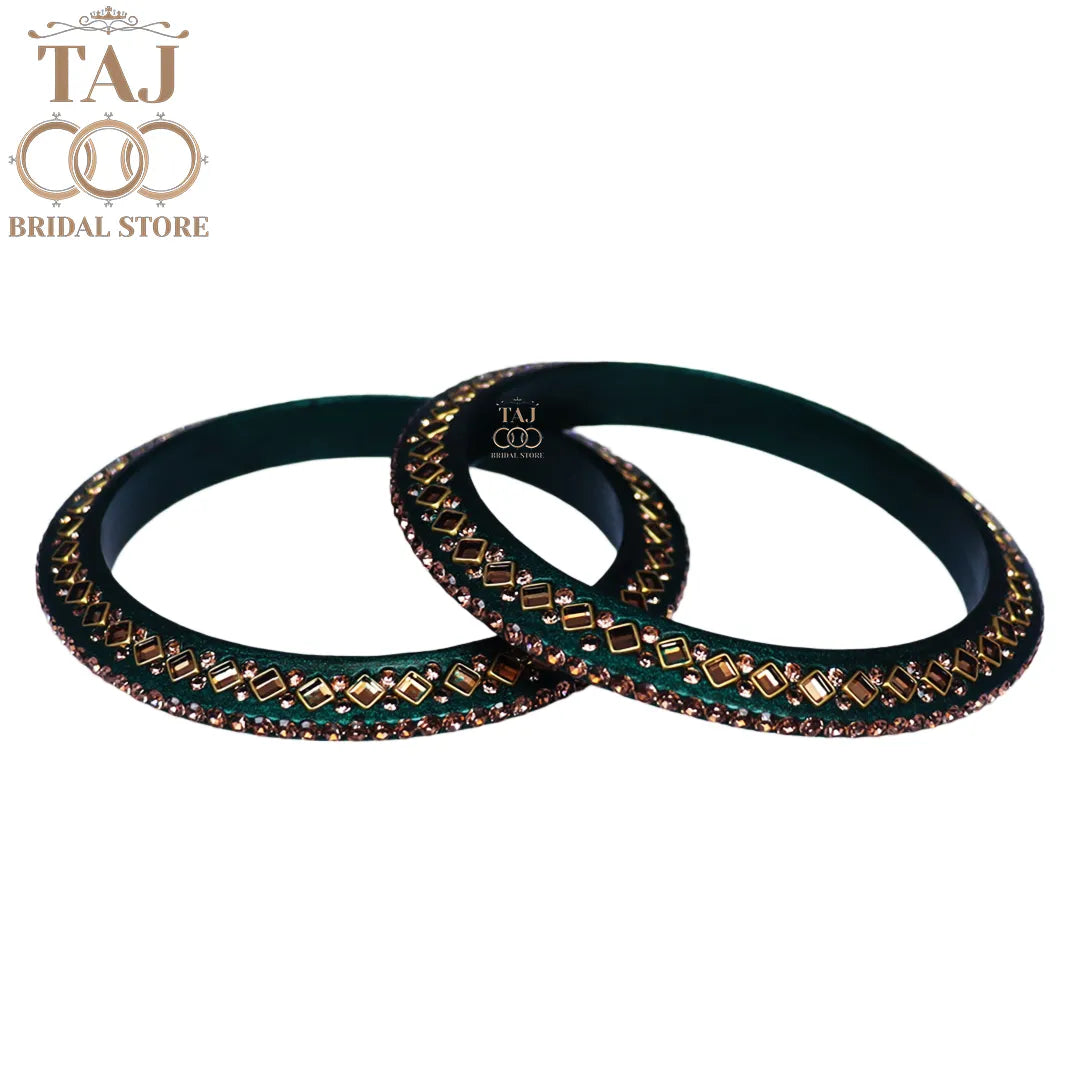 Traditional Kundan Lac Bangadi Bangles (Pack of 2)