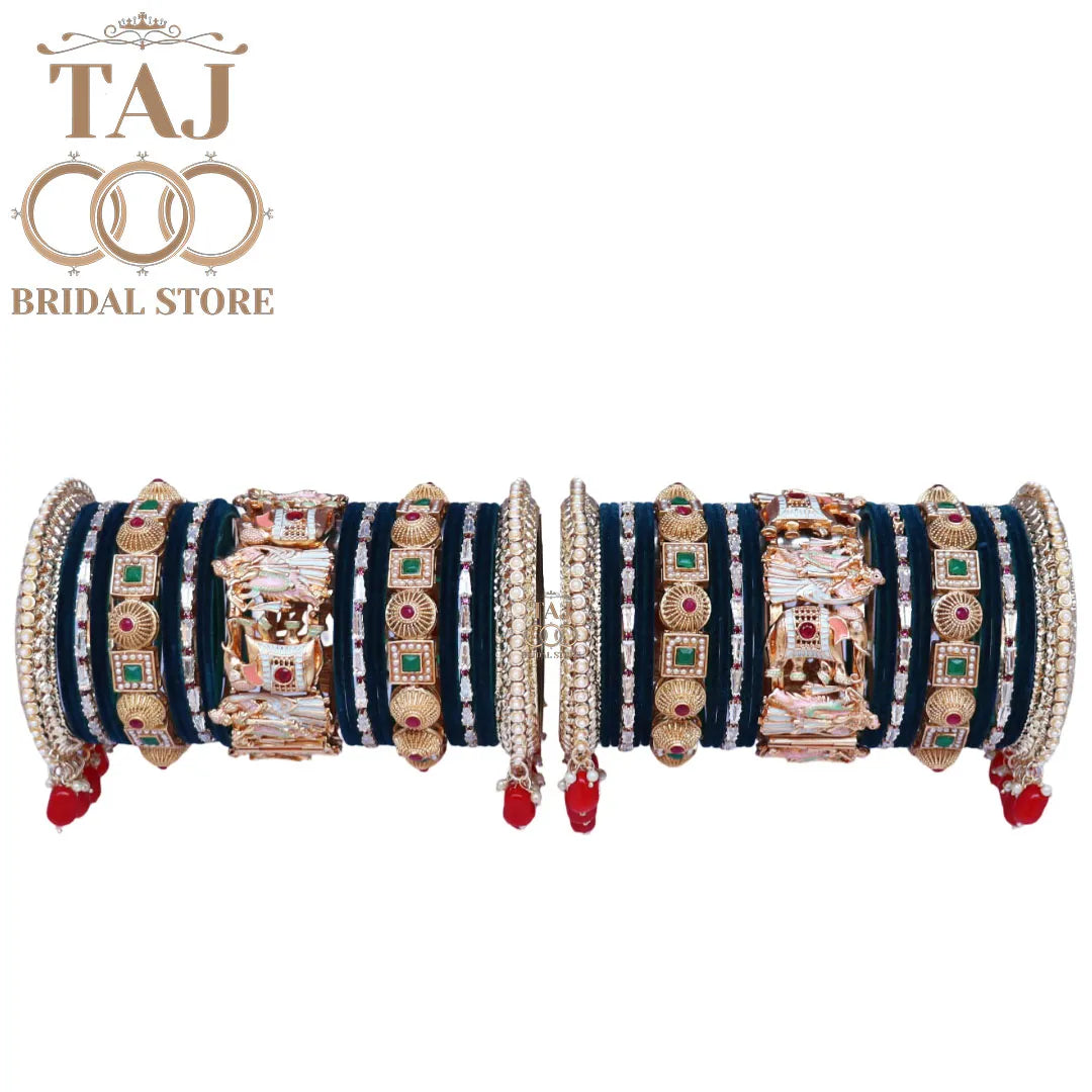 Wedding Bangles Set With Beautiful Radha Krishna Design Kada