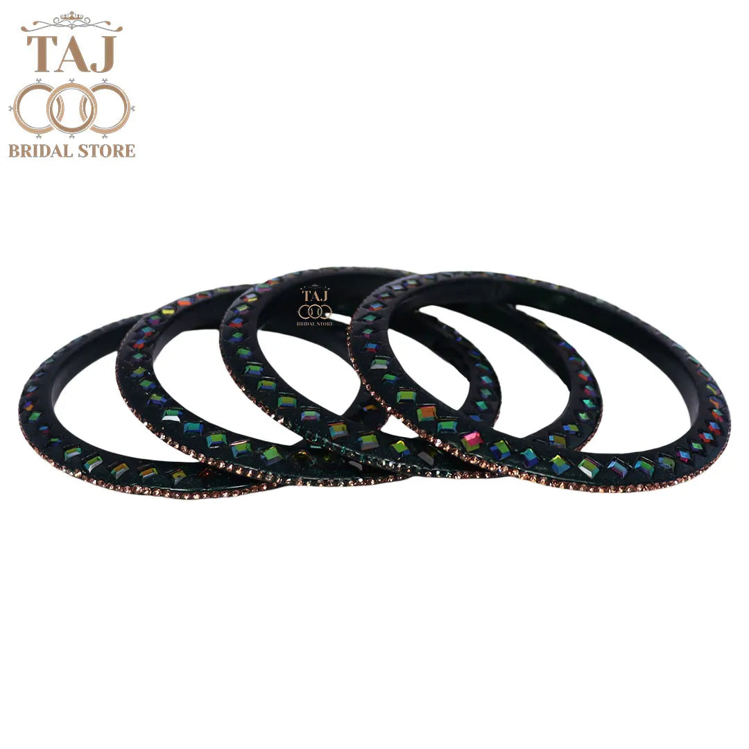 Rajasthani Fancy Lac Kada Bangles in Latest Kundan Rhinestones Design