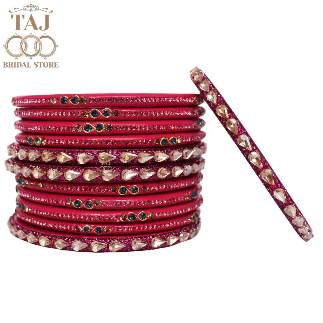 Rajasthani Short Lac Bangles Set With New Kundan Design