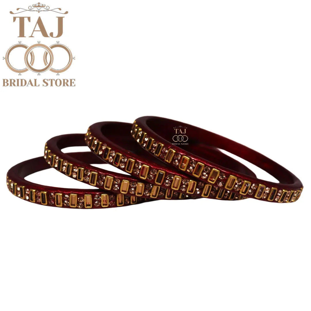 Kundan Lac Kada Bangles in Latest Design (Set of 4)