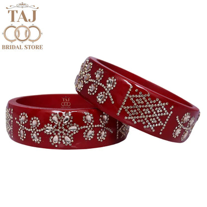 Rajasthani Lac Kada Bangles for Women in New Rhinestones Design
