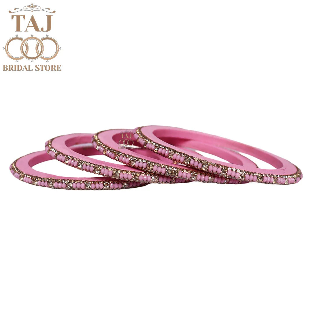 Handmade Lac Bangles For Women With Latest Rhinestones Design