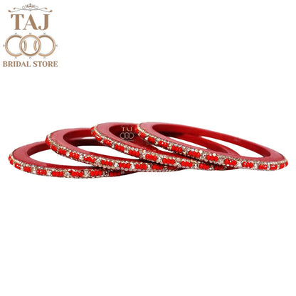 Handmade Lac Bangles For Women With Latest Rhinestones Design