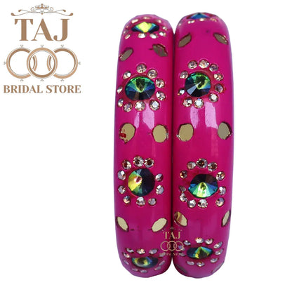 Lac Kada With Beautiful Rhinestone Design (Pack of 2)