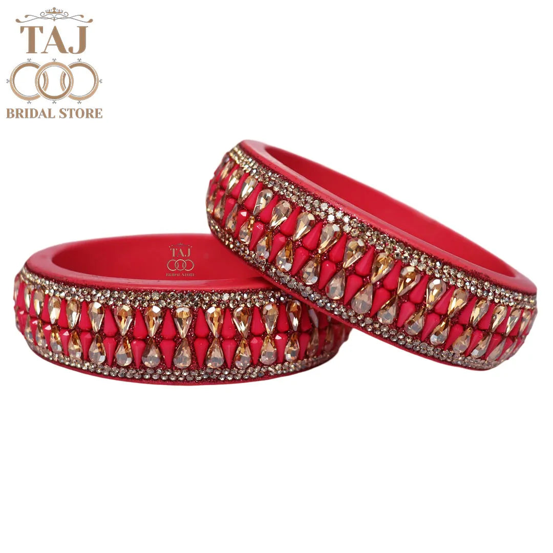 Jaipuri Stylish Lac Kada Pair With New Kundan Design