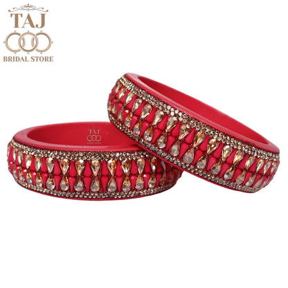 Jaipuri Stylish Lac Kada Pair With New Kundan Design