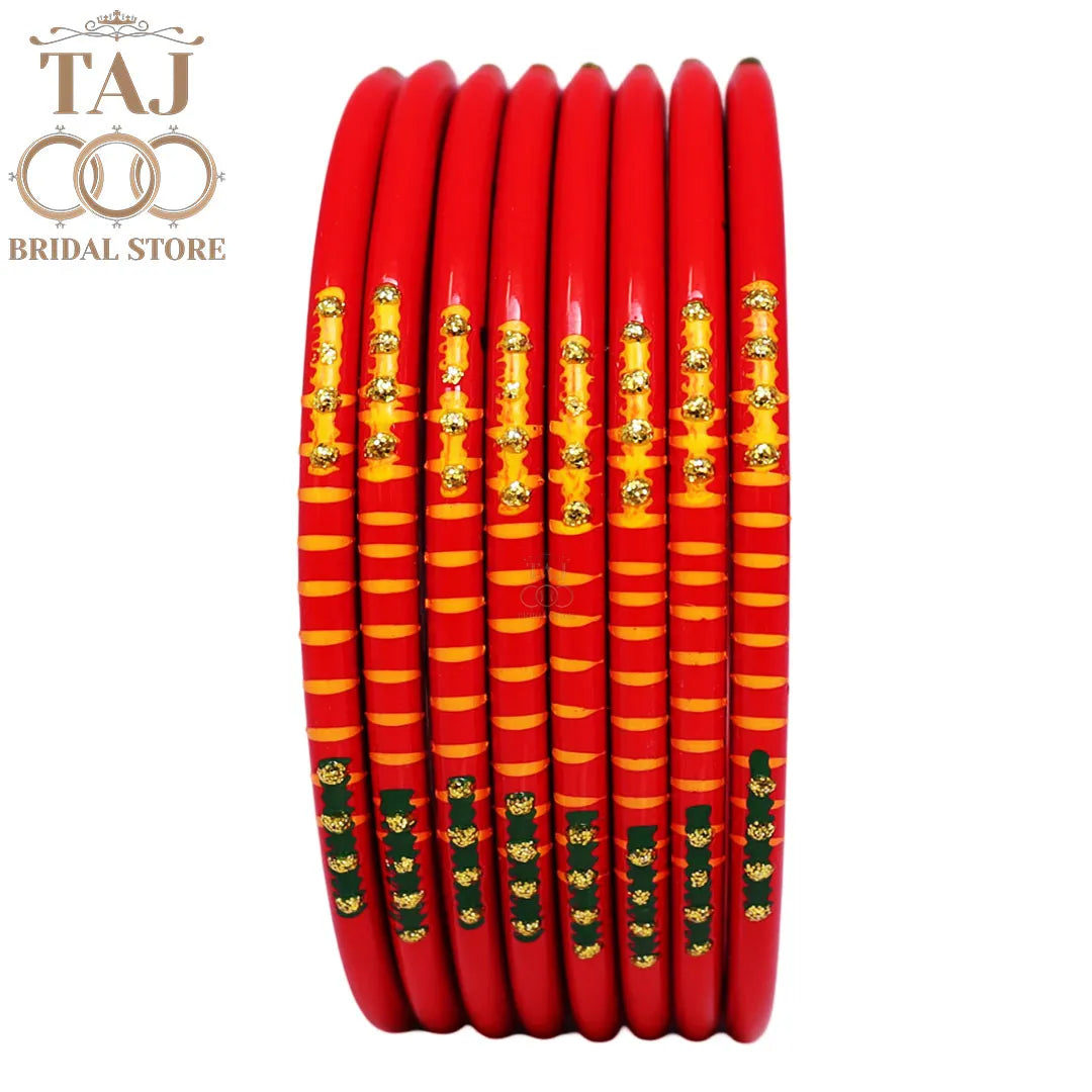 Rajasthani Plain Lac Bangles with Beautiful Handpaint Design