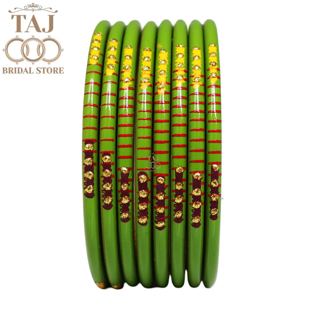 Rajasthani Plain Lac Bangles with Beautiful Handpaint Design