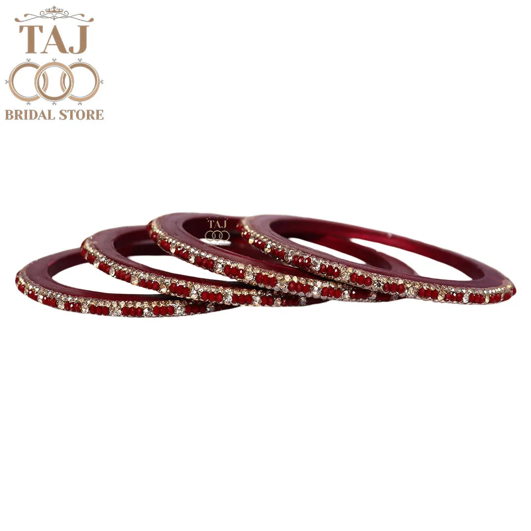 Handmade Lac Bangles For Women With Latest Rhinestones Design