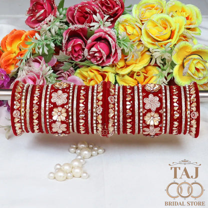 Wedding Bangle Set with Beautiful Latest Flower Design Kada