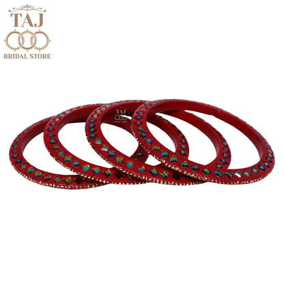 Rajasthani Fancy Lac Kada Bangles in Latest Kundan Rhinestones Design
