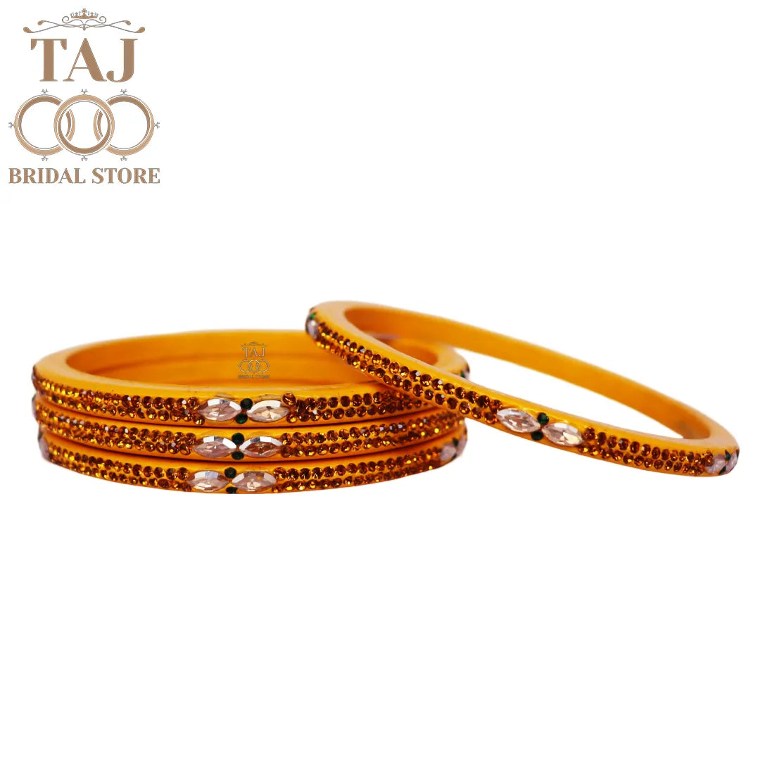 Kundan Lac Bangles with Beautiful Kundan and Rhinestones Design