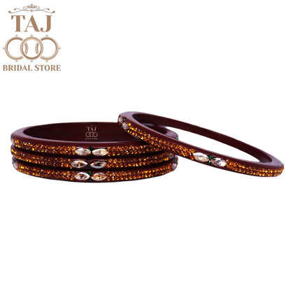 Kundan Lac Bangles with Beautiful Kundan and Rhinestones Design