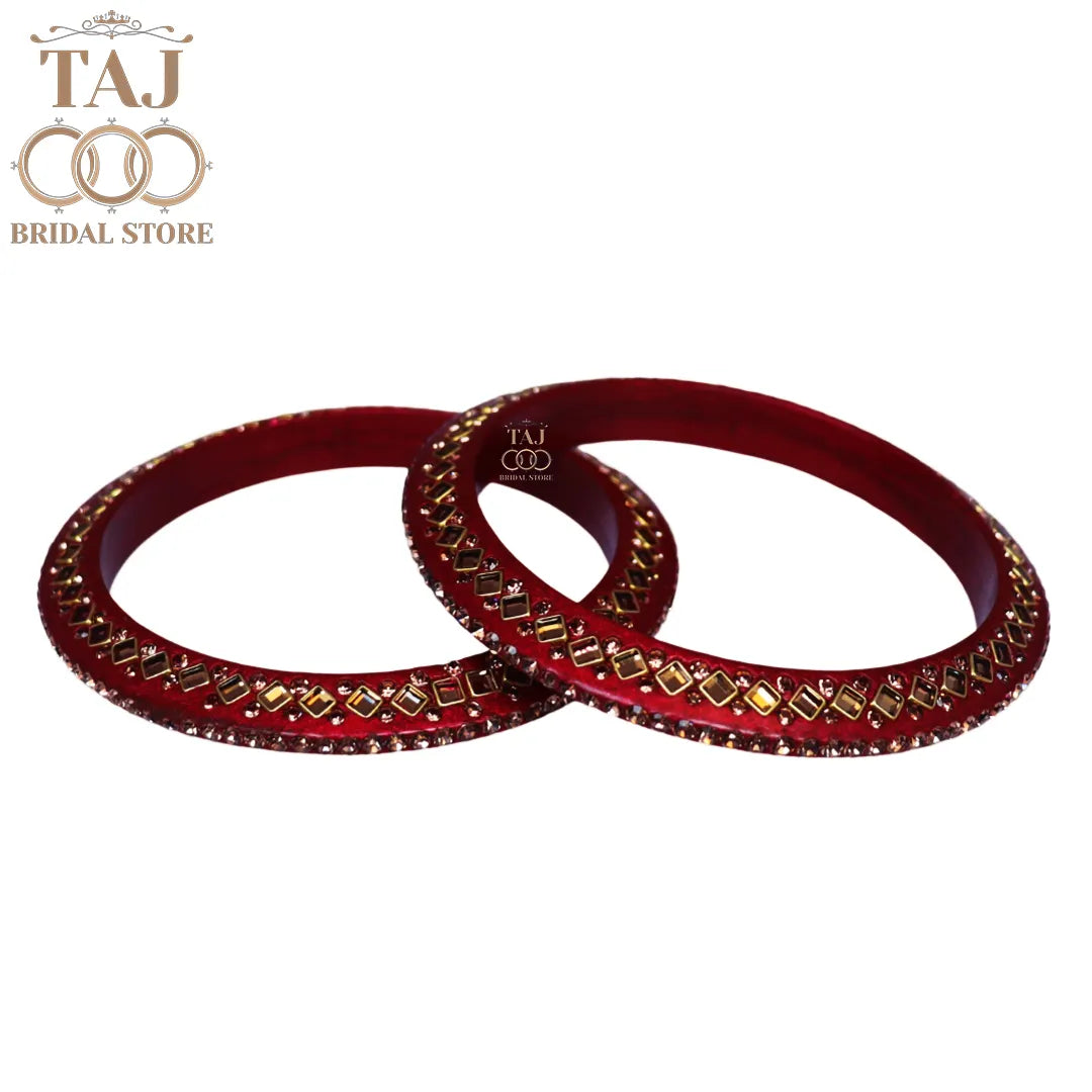 Traditional Kundan Lac Bangadi Bangles (Pack of 2)