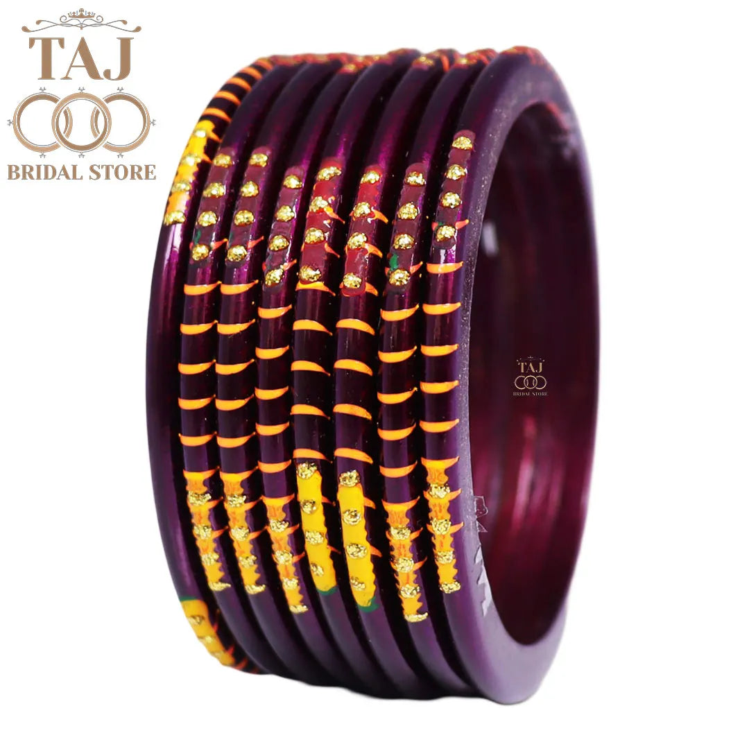 Rajasthani Plain Lac Bangles with Beautiful Handpaint Design