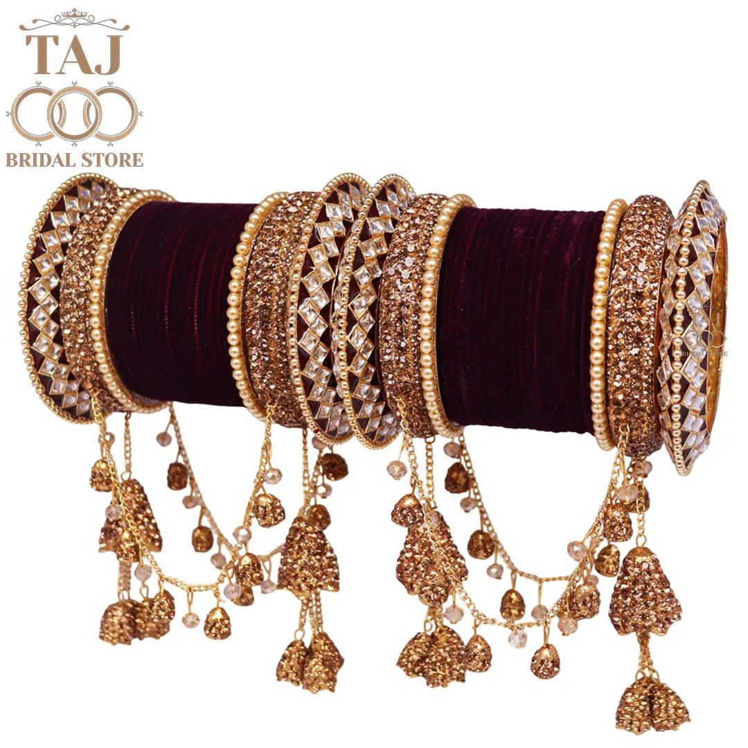 Bridal Bangles Set With Beautiful Latest Jhula Latkan Design