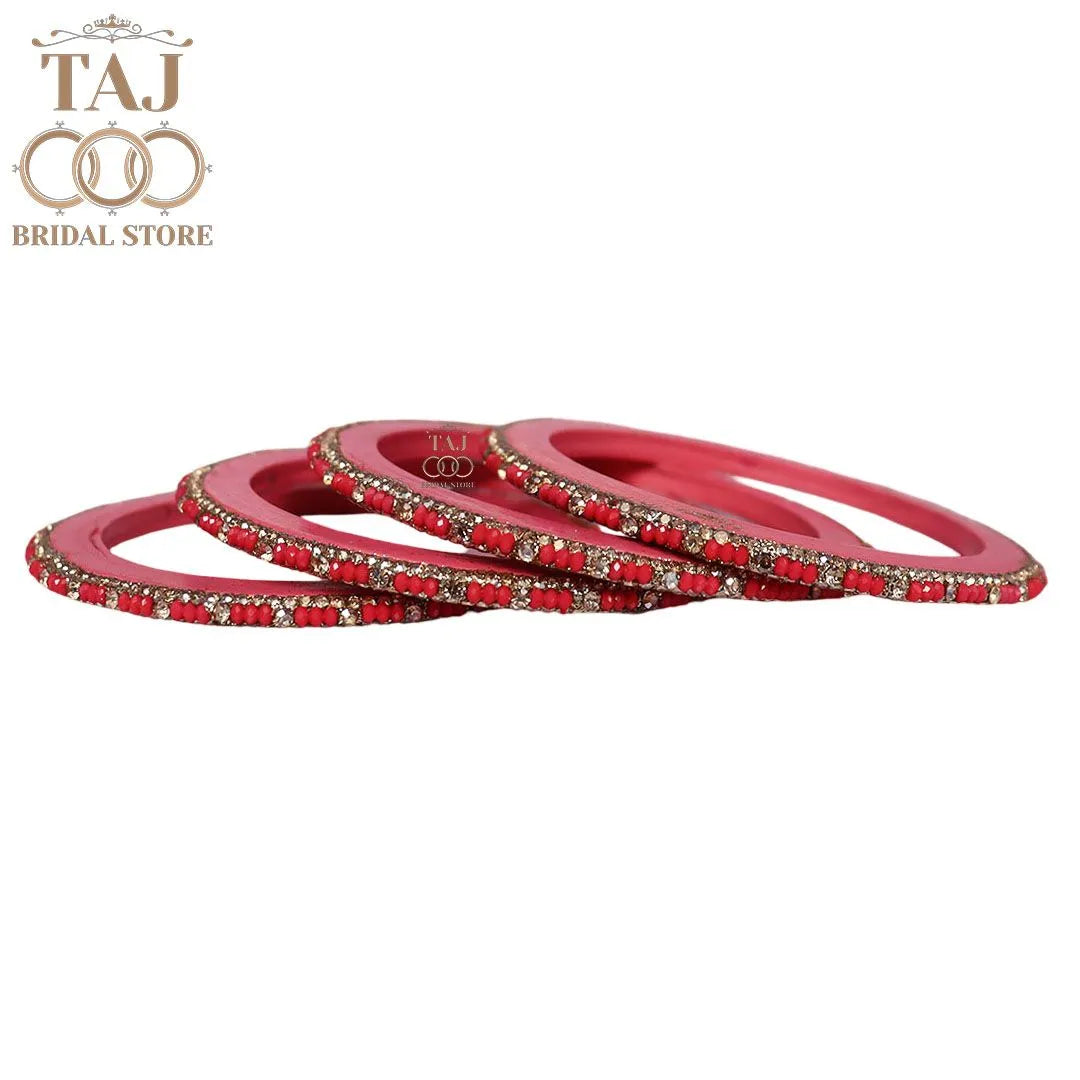 Handmade Lac Bangles For Women With Latest Rhinestones Design