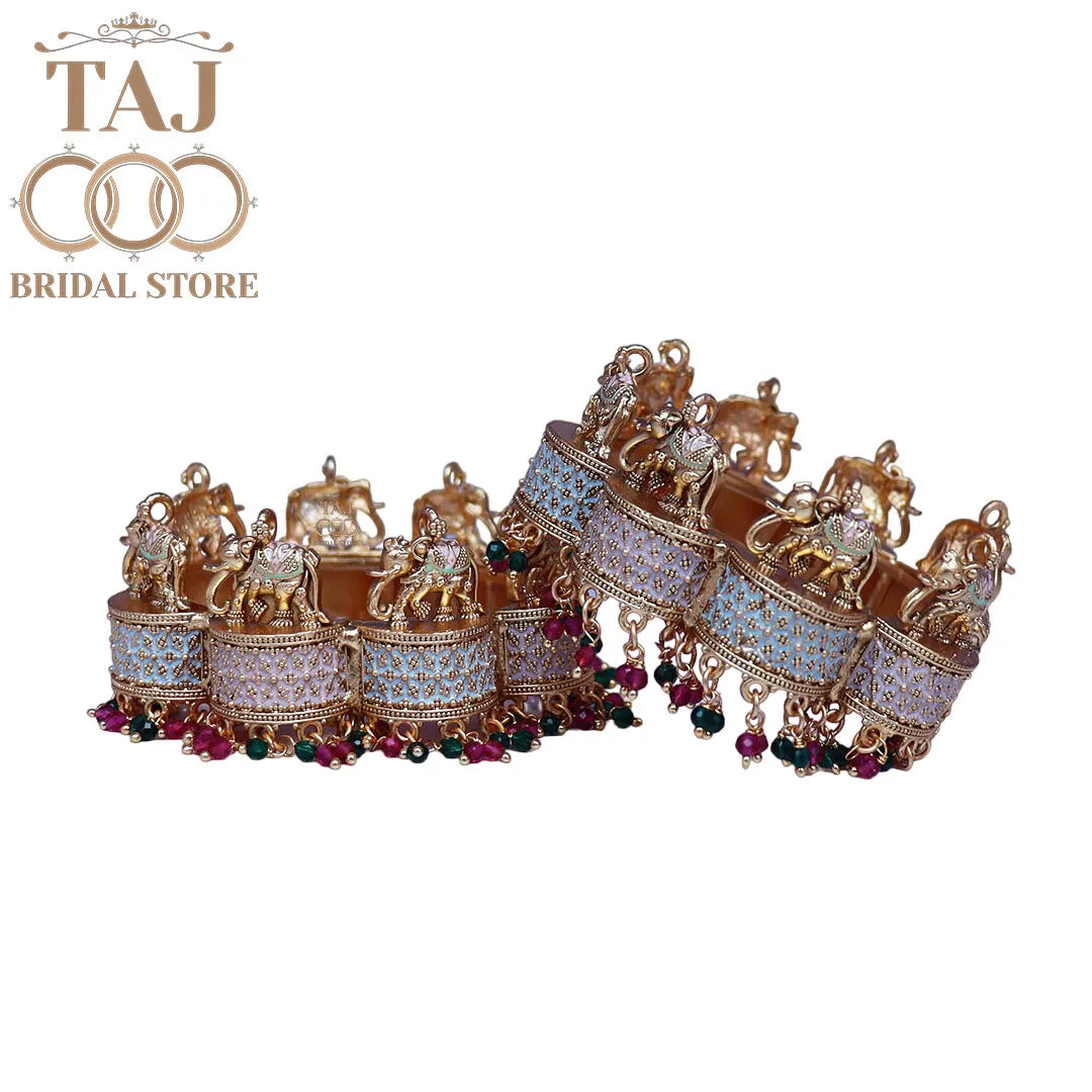 Rajwadi Metal Kada With Beautiful Latest Elephant Design (Pack of 2) Taj Bridal Store