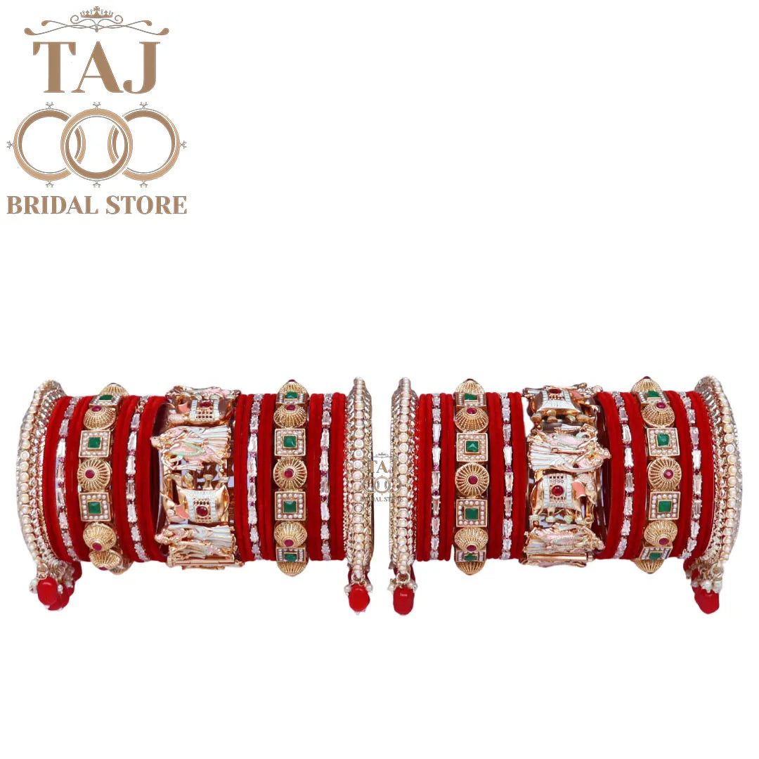 Wedding Bangles Set With Beautiful Radha Krishna Design Kada