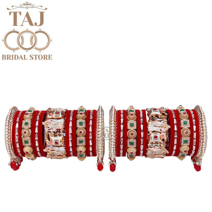 Wedding Bangles Set With Beautiful Radha Krishna Design Kada