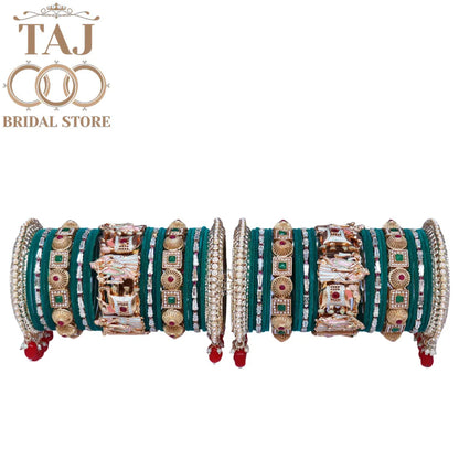 Wedding Bangles Set With Beautiful Radha Krishna Design Kada