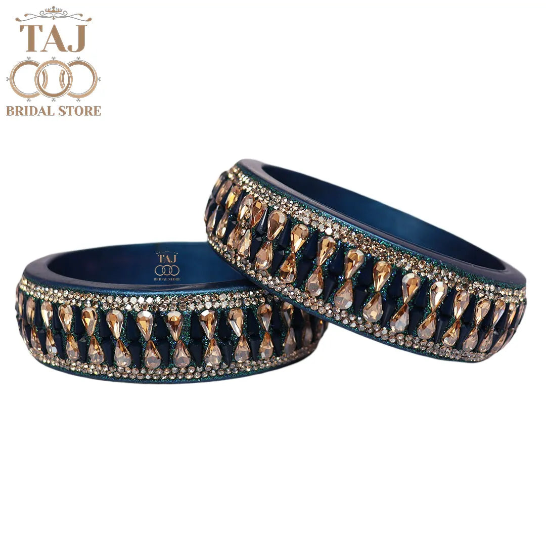 Jaipuri Stylish Lac Kada Pair With New Kundan Design