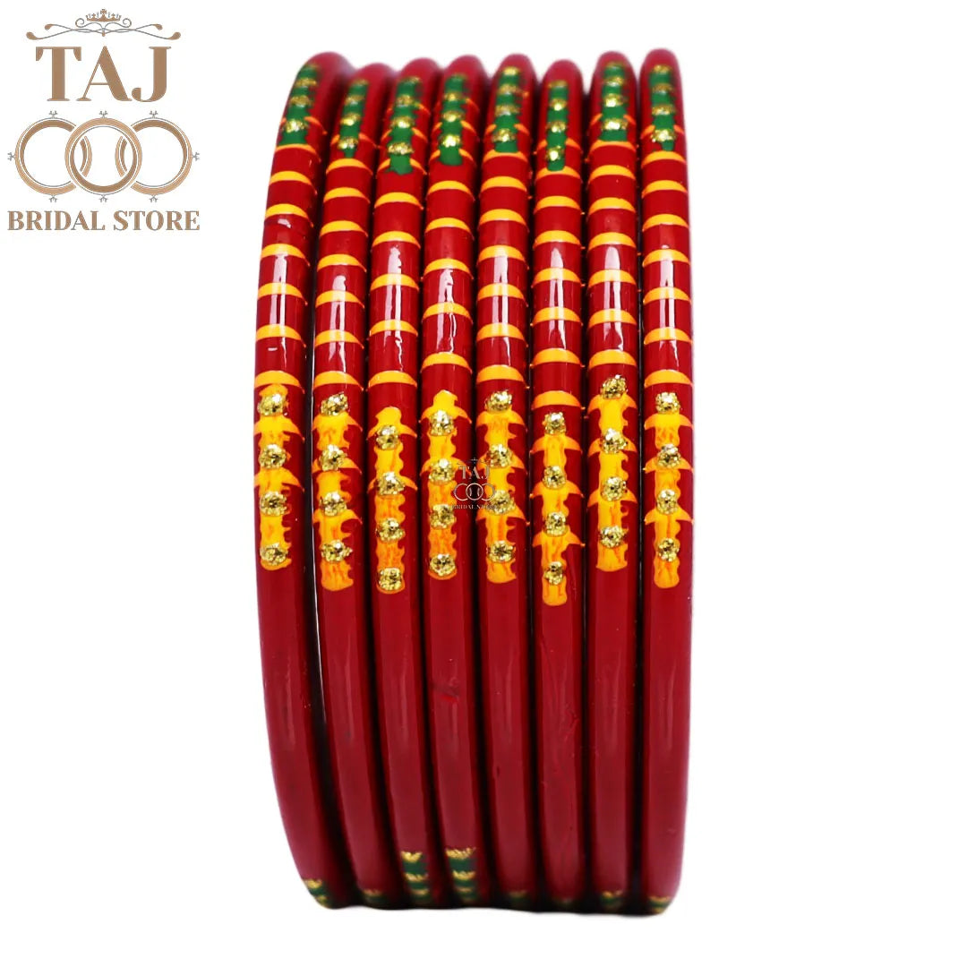 Rajasthani Plain Lac Bangles with Beautiful Handpaint Design