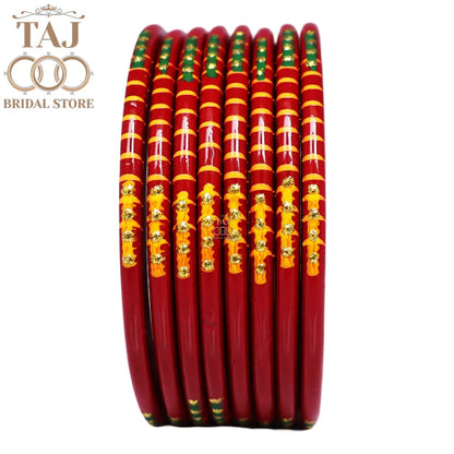 Rajasthani Plain Lac Bangles with Beautiful Handpaint Design