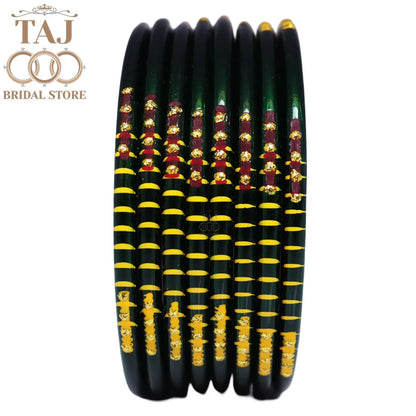 Rajasthani Plain Lac Bangles with Beautiful Handpaint Design