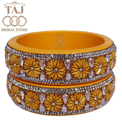 Rajasthani Traditional Lac Kada with Beautiful Latest Flower Design (Pack of 2)