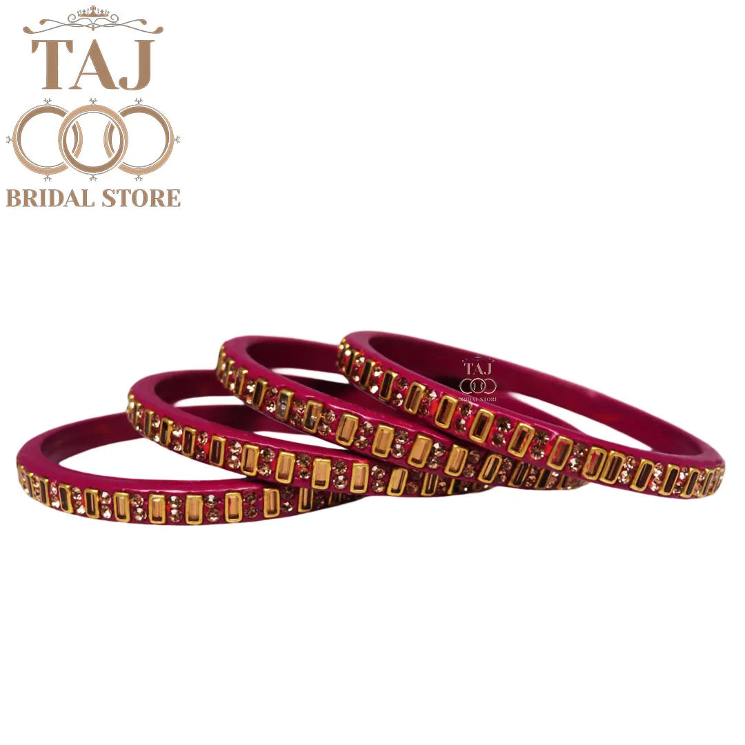 Kundan Lac Kada Bangles in Latest Design (Set of 4)