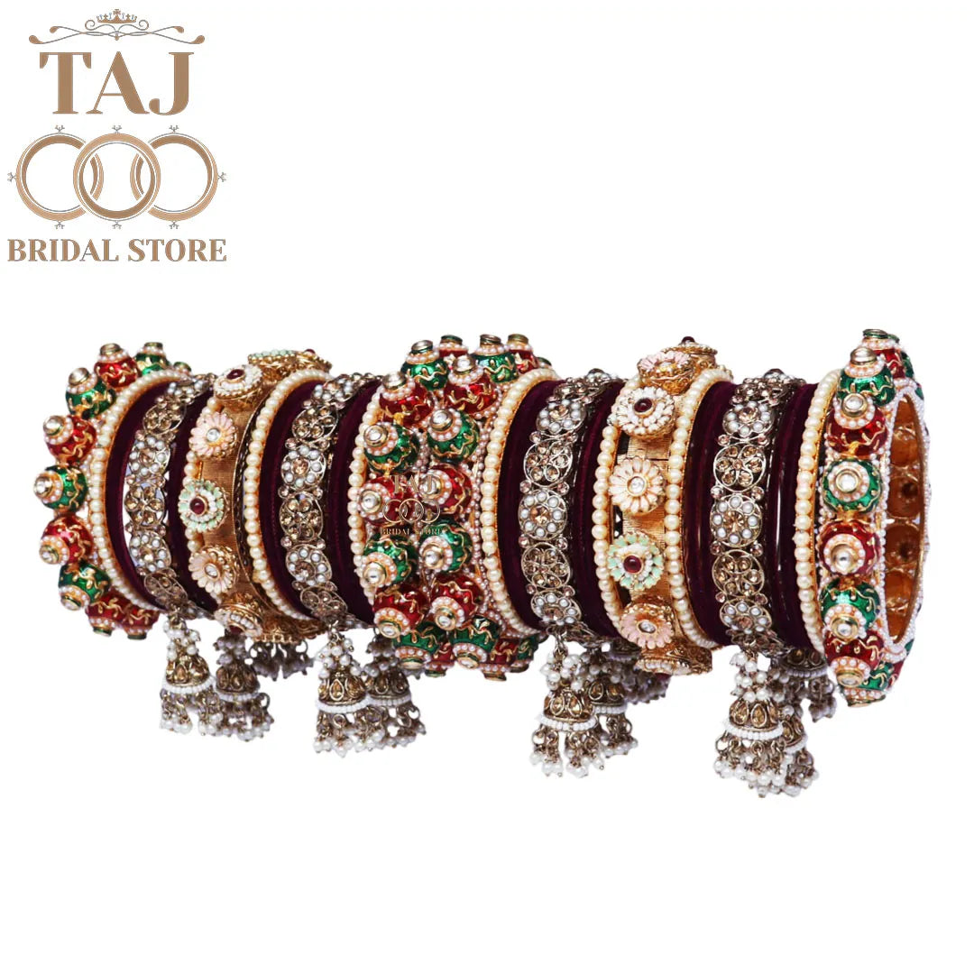 Rajwadi Bangle Set for Brides