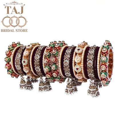 Rajwadi Bangle Set for Brides