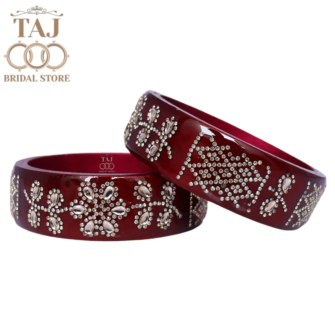 Rajasthani Lac Kada Bangles for Women in New Rhinestones Design