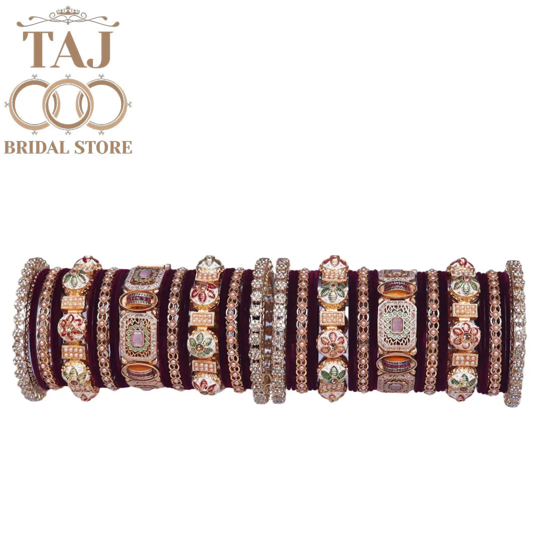 Designer Bridal Bangles Set With Beautiful Unique Design Metal Kada