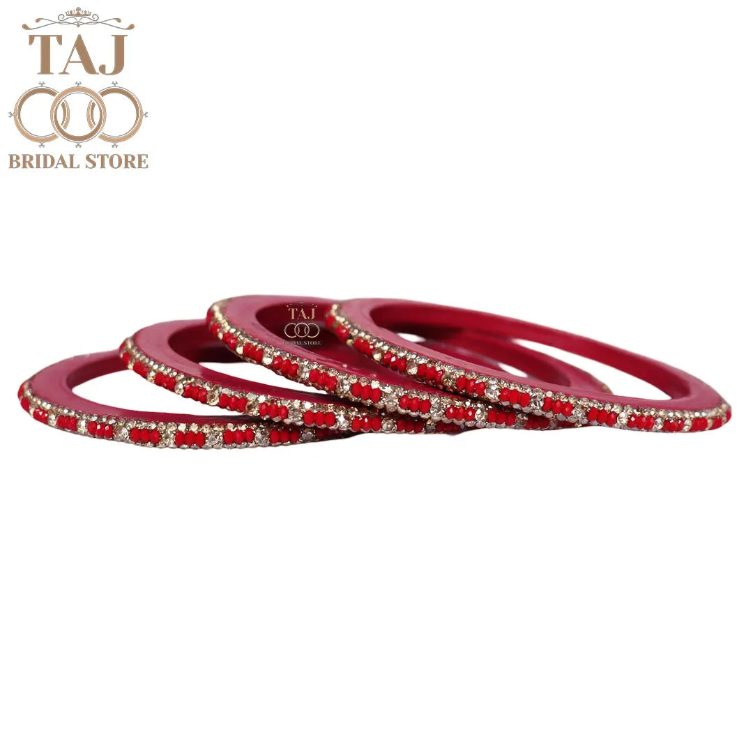 Handmade Lac Bangles For Women With Latest Rhinestones Design
