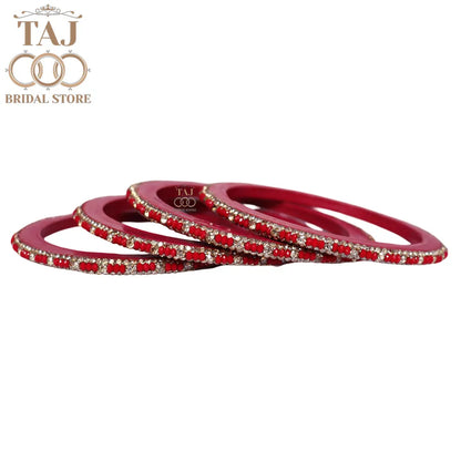 Handmade Lac Bangles For Women With Latest Rhinestones Design