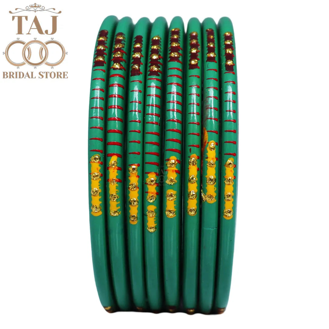 Rajasthani Plain Lac Bangles with Beautiful Handpaint Design