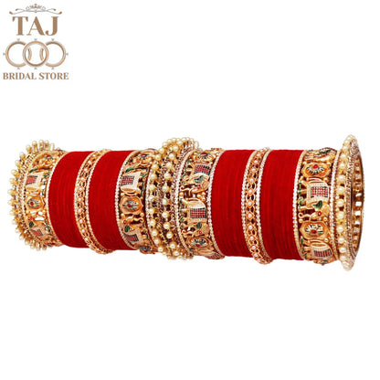 Rajasthani Bridal Bangles Set with Latest Elephant Motifs