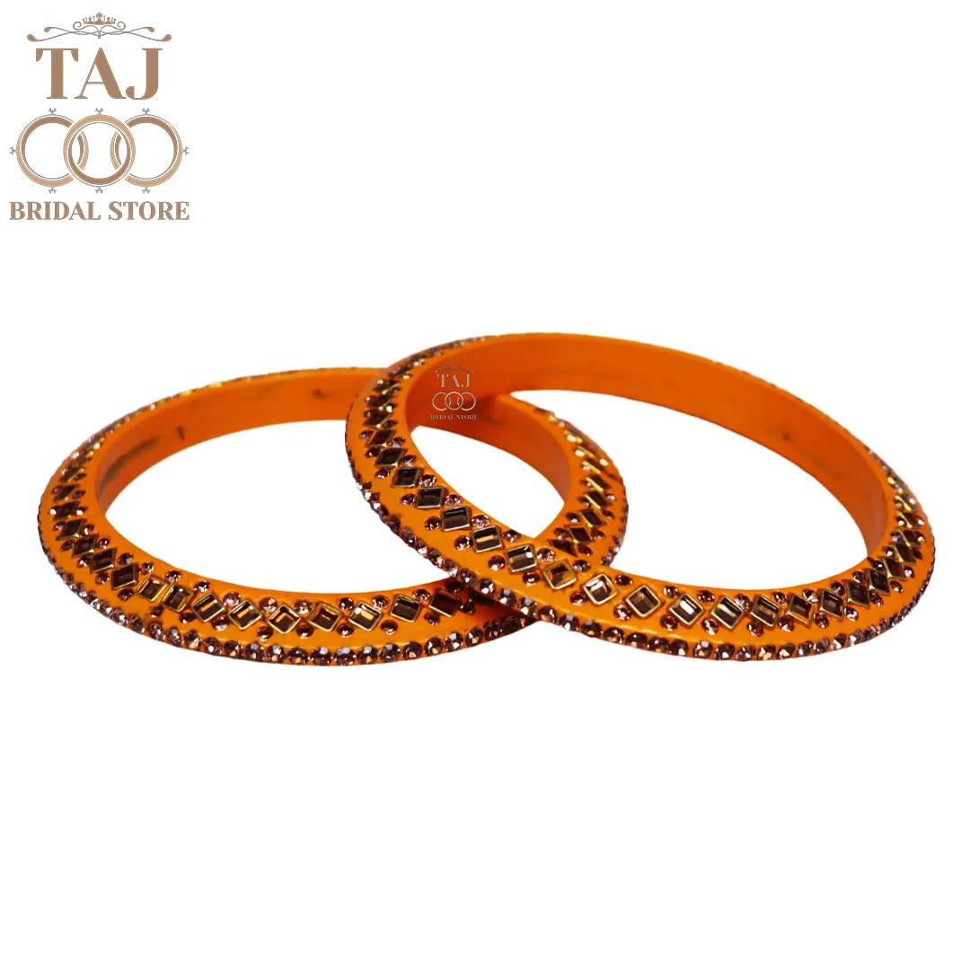 Traditional Kundan Lac Bangadi Bangles (Pack of 2)